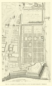 Het paleis en de tuin van de Tuilerieën in 1632, Fac-simile van het plan van I Gomboust door French School