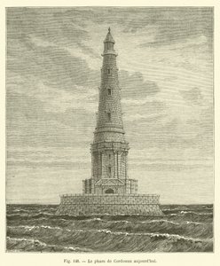 De vuurtoren van Cordouan vandaag (gravure) door French School