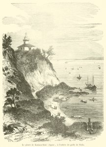 De vuurtoren van Kannon-Saki (Japan), bij de ingang van de baai van Yedo door French School