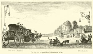 De kade van de Tuilerieën in 1760 door French School