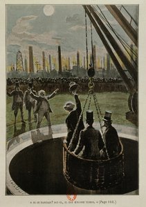 Vertrek naar de maan, uit Van de aarde naar de maan door Jules Verne gepubliceerd in 1865 door French School