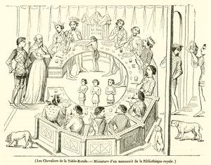 De Ridders van de Ronde Tafel, Miniatuur uit een manuscript van de Koninklijke Bibliotheek