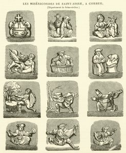 De Misericordes van Saint-Spire, in Corbeil (gravure) door French School