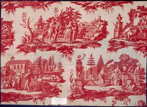 Les Saisons uit de Mayoux Collectie, 3e kwart 18e eeuw, koperplaat bedrukte katoen door French School