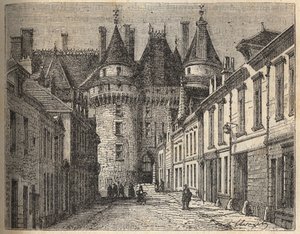 De kastelen van de Loire: het kasteel van Langeais (Indre-et-Loire) - gravure in 