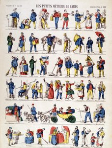 Les petits métiers de Paris, afbeelding van Epinal uit de 19e eeuw (gravure)