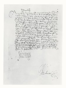 Brief van Frans I van Frankrijk aan het Parlement van Bordeaux door French School