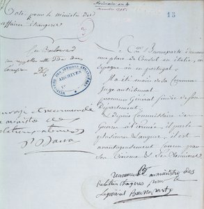 Aanbevelingsbrief ondertekend door Napoleon Bonaparte voor zijn broer, Joseph, december 1795 door French School