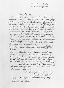 Brief gestuurd door Alphonse Daudet door French School