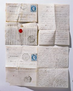 Brieven naar Parijs gestuurd per ballon tijdens het beleg van 1871 door French School
