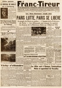 Bevrijding van Parijs - Le FRANC TIROUR nummer 38 van 21 augustus 1944 - Parijs vecht, Parijs bevrijdt zich door French School