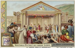 Liebig-kaart met de Oberammergau Passiespel