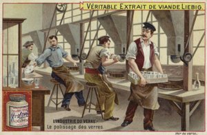 Liebig kaart met de glasindustrie door French School