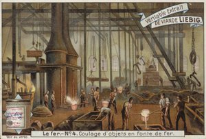 Liebig-kaart met de ijzerindustrie door French School