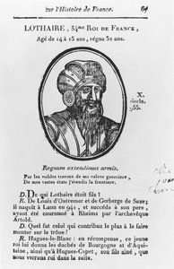 Lotharius, Karolingische Koning van Frankrijk (gravure)