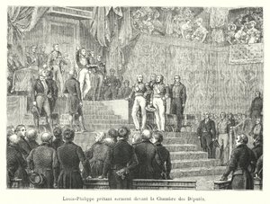 Louis-Philippe legt de eed af voor de Kamer van Afgevaardigden door French School