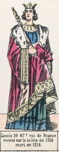 Lodewijk X, 47e koning van Frankrijk, besteeg de troon in 1314, stierf in 1316 door French School