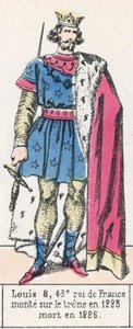 Lodewijk VIII, 43e koning van Frankrijk, besteeg de troon in 1223, stierf in 1226 door French School