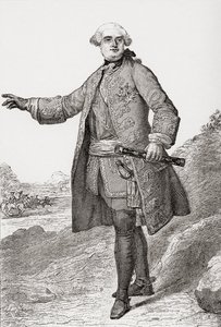 Louis Charles César Le Tellier bekend als de Hertog van Estrées, Franse militaire commandant en Maarschalk van Frankrijk. Uit Les Heures Libres gepubliceerd door French School