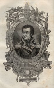 Louis Marie Maximilien de Caffarelli du Falga, Franse generaal tijdens de Franse Revolutie - Gravure in Nieuwe Nationale Encyclopedie door Maurice La Charest. door French School