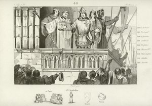 Lodewijk VII van Frankrijk verzamelt steun voor de Tweede Kruistocht, ca. 1147