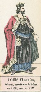 Lodewijk VI, 46e koning, besteeg de troon in 1108, stierf in 1137 door French School