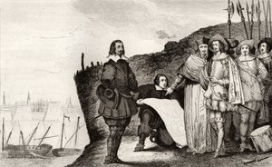 Lodewijk XIII (1602-43) bij het beleg van La Rochelle in oktober 1628, uit 