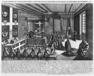 Lodewijk XIV op zijn sterfbed in Versailles