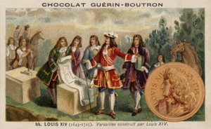 Lodewijk XIV van Frankrijk houdt toezicht op de bouw van het Paleis van Versailles door French School