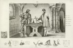 Lodewijk XI van Frankrijk gevangen gehouden door Karel de Stoute van Bourgondië in Peronne, 1468 door French School