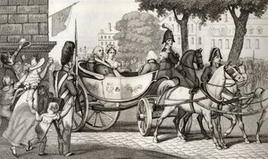 Lodewijk XVIII betreedt Parijs bij de Restauratie van 1814, uit 