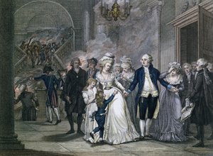 Lodewijk XVI (1754-93) neemt afscheid van zijn familie, 20 januari 1793, gegraveerd door Reinier Vinkeles (1741-1816) en Daniel Vrydag (1765-1822)