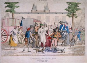 Lodewijk XVI en zijn familie naar de Tempel geleid