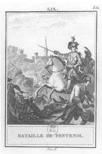 Lodewijk XV (1710-74) bij de Slag bij Fontenoy, 11 mei 1745 door French School