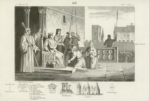 Lodewijk X van Frankrijk emancipeert de lijfeigenen, 1315 door French School