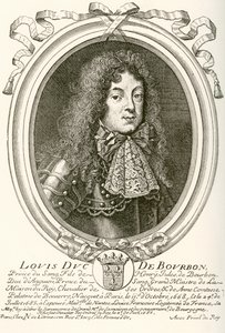 Louis de Bourbon, Prins van Condé, 1668 - 1710. Prins van het bloed aan het Franse hof van Lodewijk XIV. Uit Les Heures Libres gepubliceerd 1908.