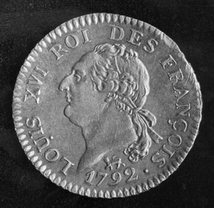 Louis dor met afbeelding van Lodewijk XVI, 1792 (voorzijde) door French School