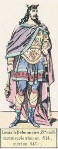 Lodewijk de Vrome, 22e koning van Frankrijk, besteeg de troon in 814, stierf in 840