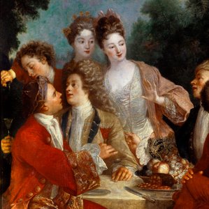 Lunch in het Parc Des nobles op een landelijk banket (detail)
