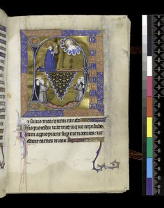MS 300 f.26r, David bidt tot God, folio uit de Psalter en Getijden van Isabella van Frankrijk, Parijs, ca. 1265-70