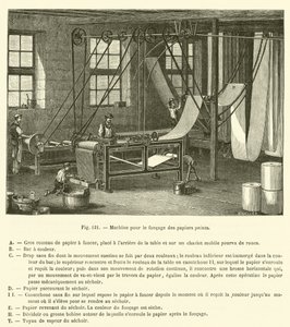Machine voor het reliëfdrukken van behangpapier door French School