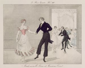Mademoiselle Busc en Monsieur Corset, plaat 111 uit le Bon Genre, ca.1810