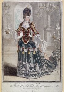 Juffrouw Desmatins, muzikant (zangeres) van de Opera - gravure