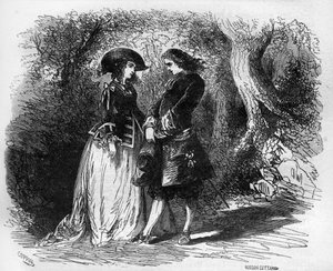 Mademoiselle de Pons ontmoette haar jonge minnaar Malicorne rond 1653.