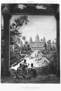 Hoofdfaçade van Angkor Wat, illustratie uit Atlas du voyage d