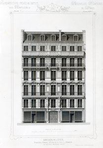 Maison A Loyer, No 3 Rue de la Paix, Parijs; Architecture Privee au C19th door French School