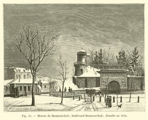 Huis van Beaumarchais, boulevard Beaumarchais, gesloopt in 1818 door French School