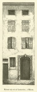 Huis waar Lamartine is geboren, in Macon door French School