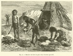 Manier van brood maken bij de primitieve mens door French School