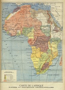 Kaart van Afrika na de ondertekening van de Anglo-Franse Overeenkomst van maart 1899 (kleur litho) Illustratie voor Le Petit Journal, 9 april 1899